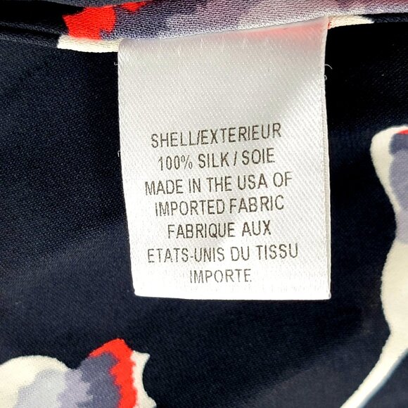 VTG Milly Silk Of New York Black Floral Print Button-Up Tunic Top Size 6 - Picture 14 of 14